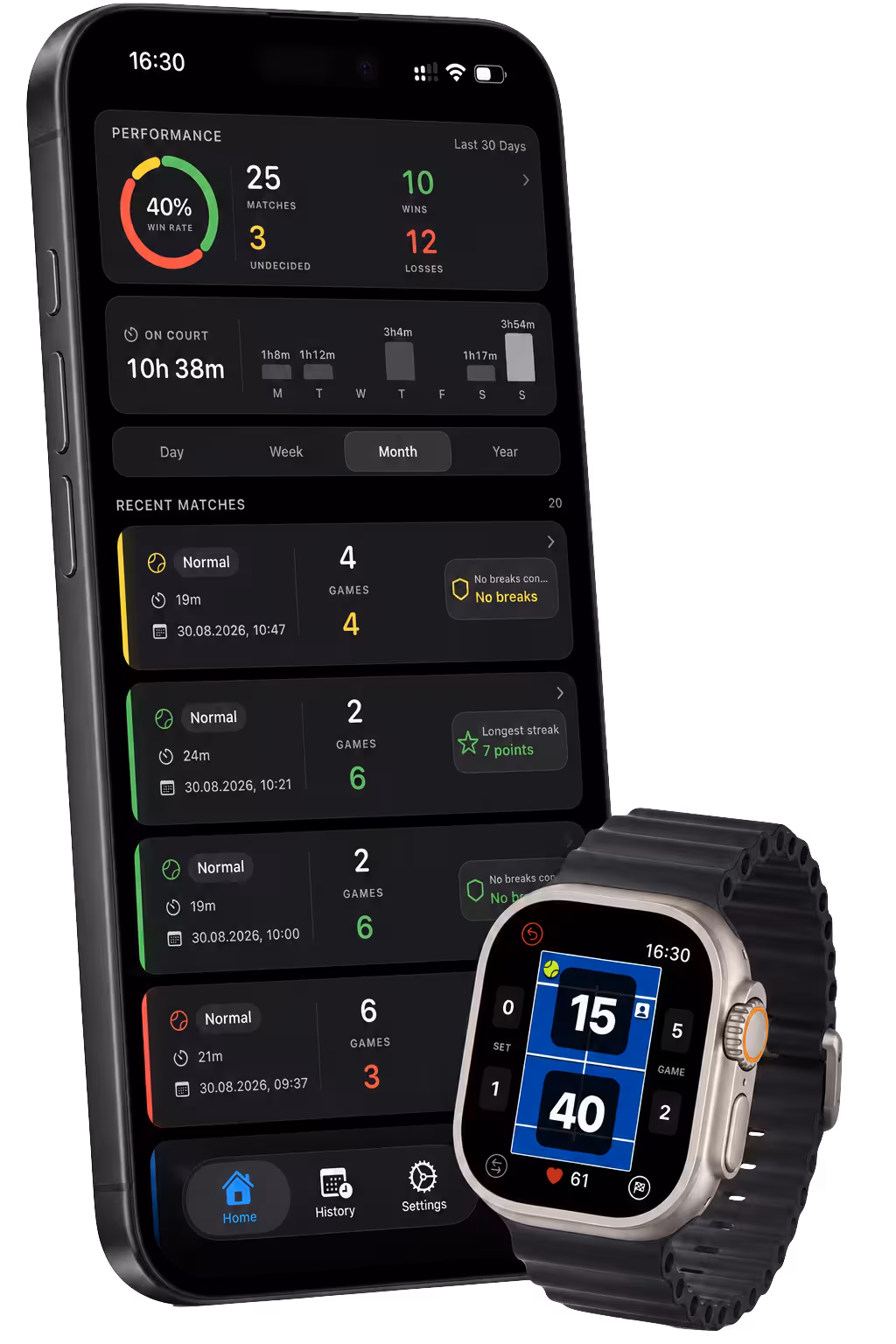 VMSPadel iPhone match stats and Apple Watch scoring preview