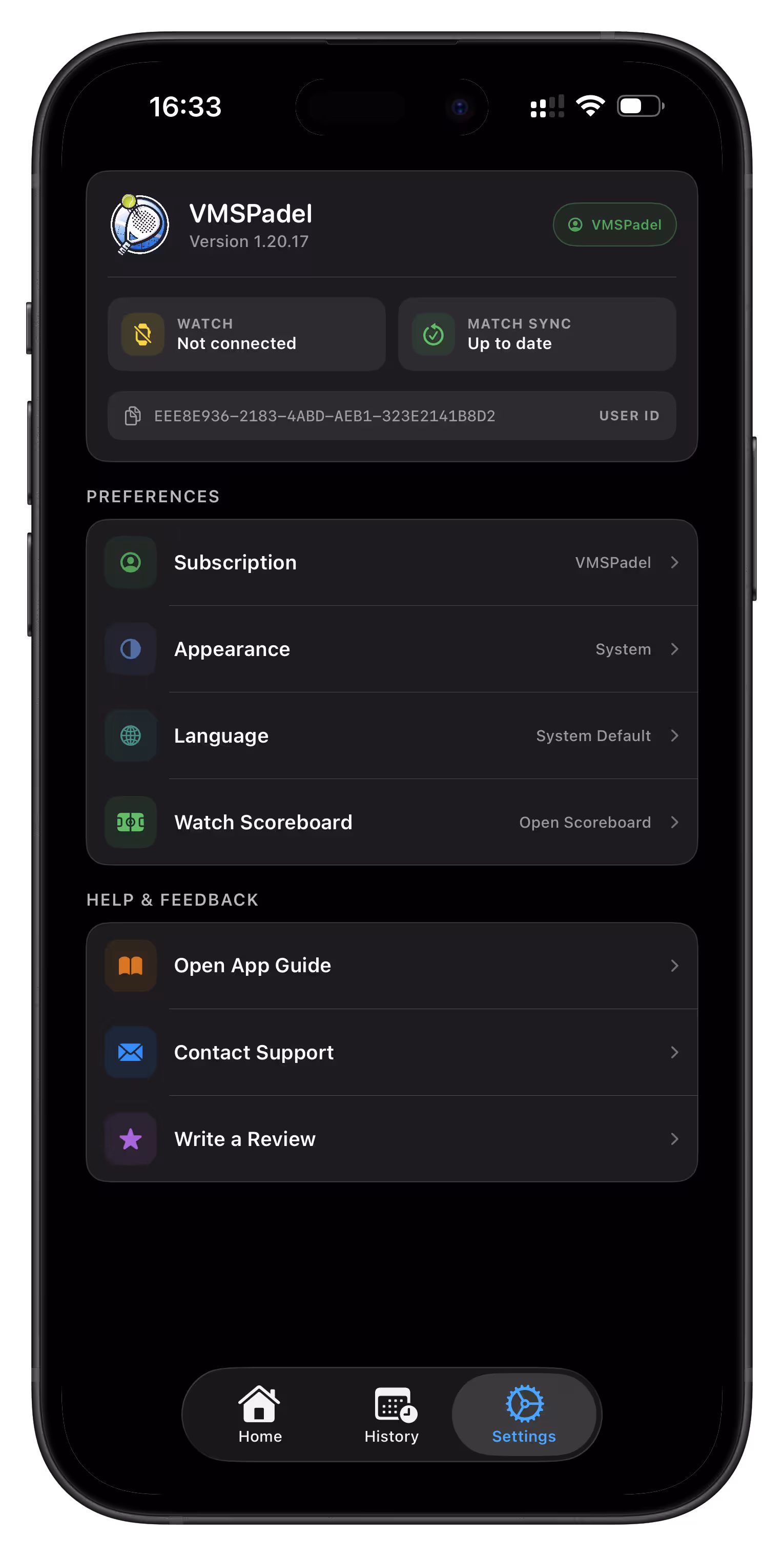 Settings View